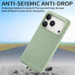 Custodia per iPhone 15 Pro Max con retro in pelle Litchi