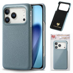 Custodia per iPhone 15 Pro Max con retro in pelle Litchi