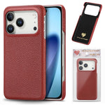Custodia per iPhone 15 Pro Max con retro in pelle Litchi