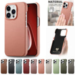 Custodia iPhone 15 Plus retro in pelle Litchi Oil Edge