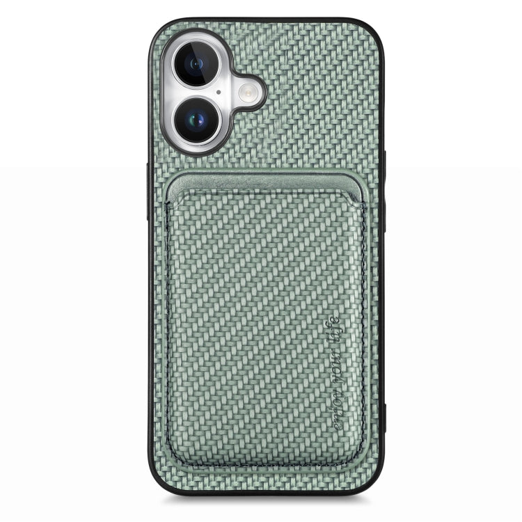 Custodia per telefono Magsafe con scheda in pelle in fibra di carbonio, For iPhone Air, For iPhone 16 Pro Max, For iPhone 16 Pro, For iPhone 16 Plus
