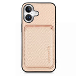 Custodia per telefono Magsafe con scheda in pelle in fibra di carbonio, For iPhone Air, For iPhone 16 Pro Max, For iPhone 16 Pro, For iPhone 16 Plus