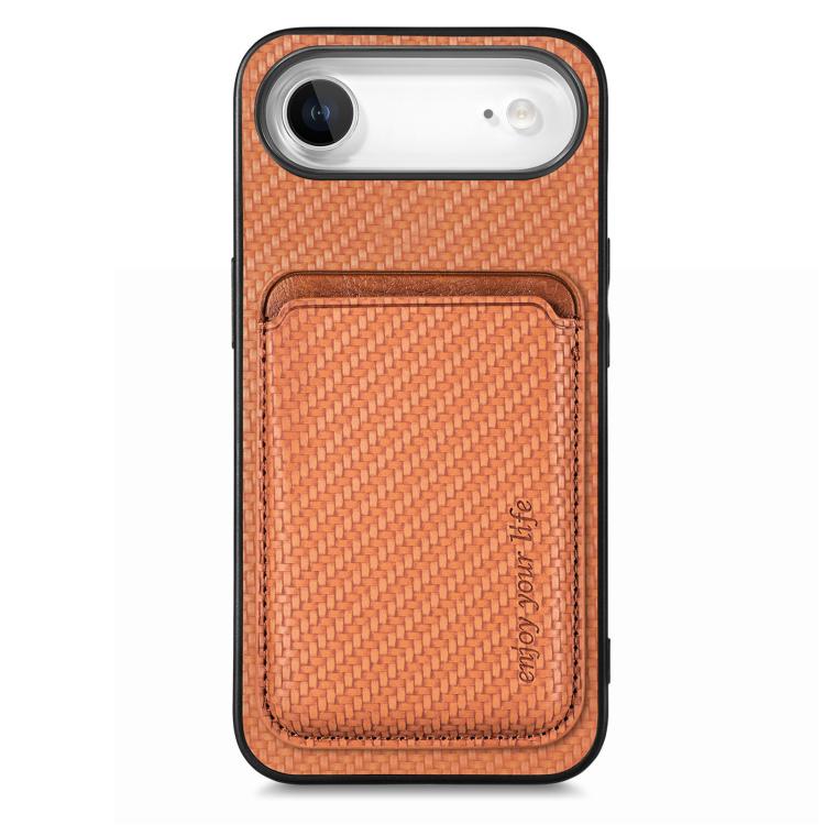 Custodia per telefono Magsafe con scheda in pelle in fibra di carbonio, For iPhone Air, For iPhone 16 Pro Max, For iPhone 16 Pro, For iPhone 16 Plus