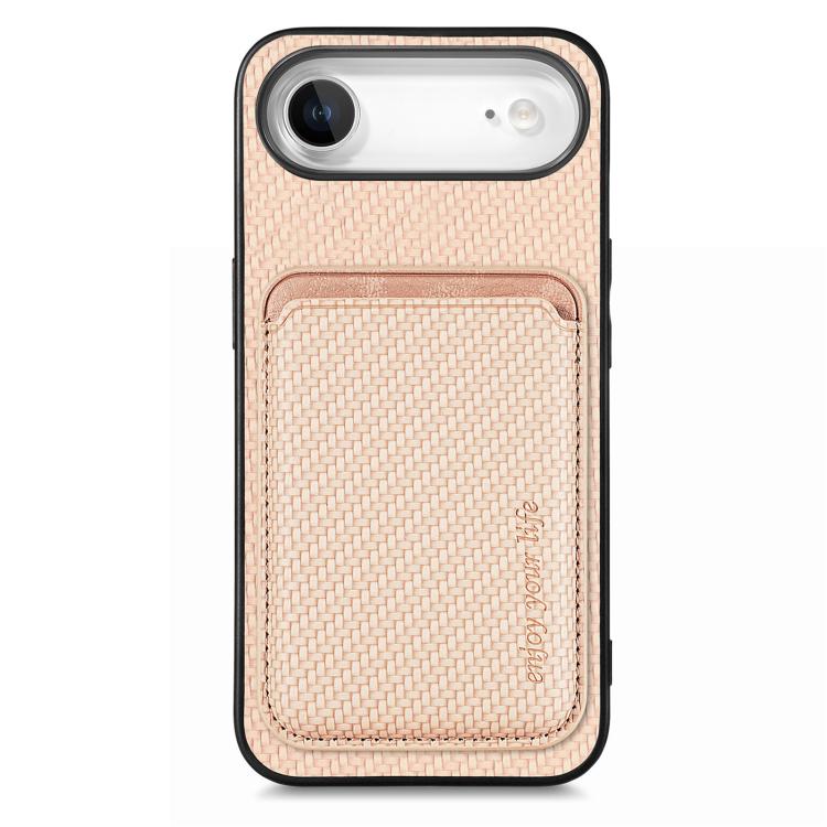 Custodia per telefono Magsafe con scheda in pelle in fibra di carbonio, For iPhone Air, For iPhone 16 Pro Max, For iPhone 16 Pro, For iPhone 16 Plus