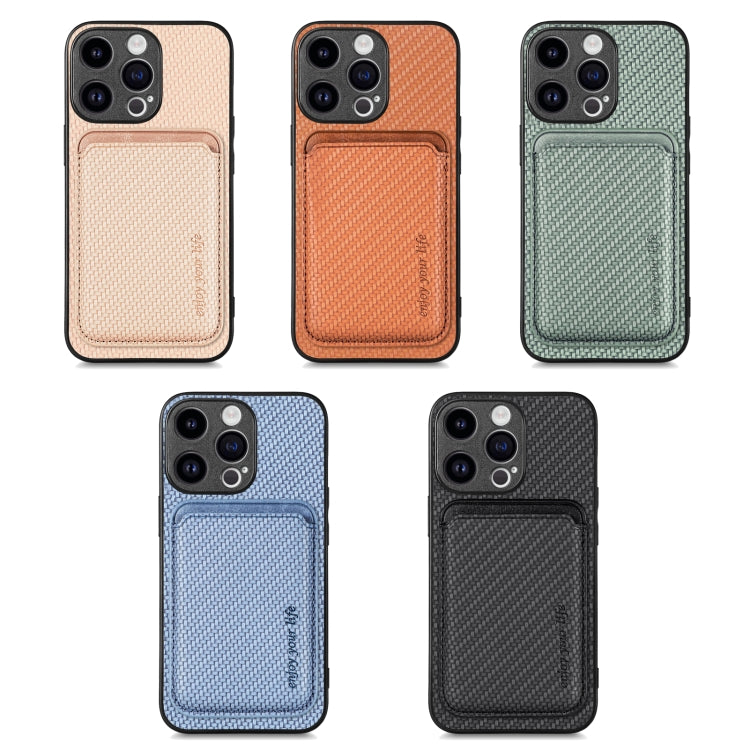 Custodia per telefono Magsafe con scheda in pelle in fibra di carbonio, For iPhone Air, For iPhone 16 Pro Max, For iPhone 16 Pro, For iPhone 16 Plus