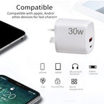 Caricatore USB-C PD 30W + QC3.0 con cavo USB-Type C 1m