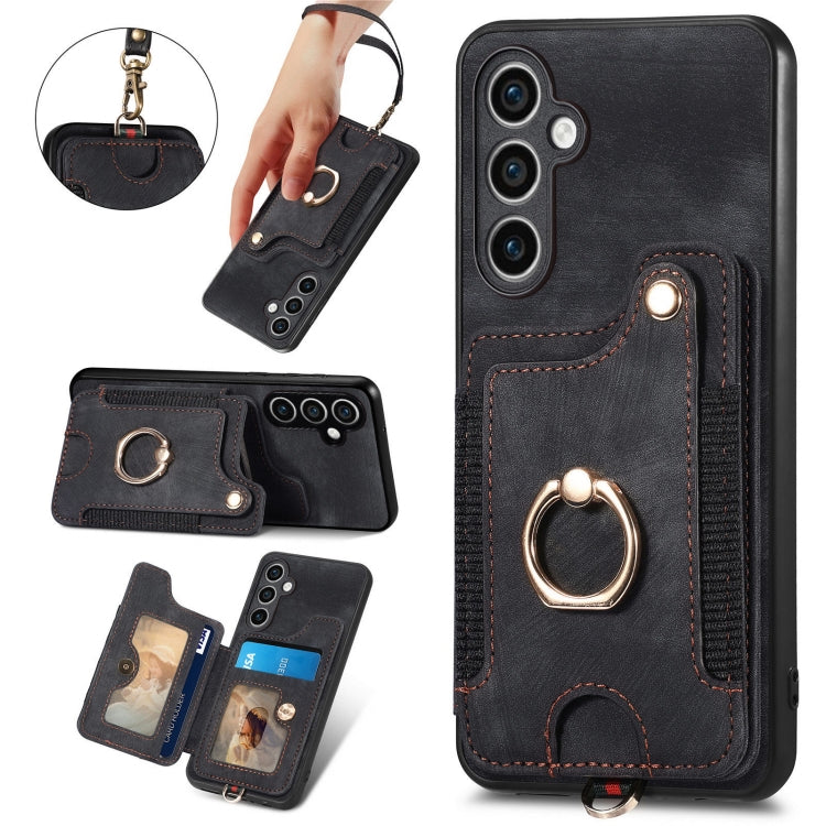 Custodia portafoglio effetto pelle per Samsung Galaxy S23 FE