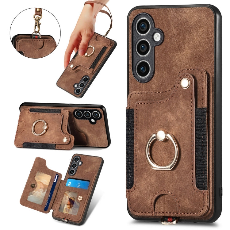 Custodia portafoglio effetto pelle per Samsung Galaxy S23 FE