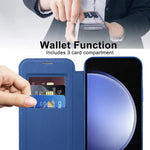 Custodia portafoglio in pelle con RFID per Samsung Galaxy S23 FE