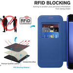Custodia portafoglio in pelle con RFID per Samsung Galaxy S23 FE