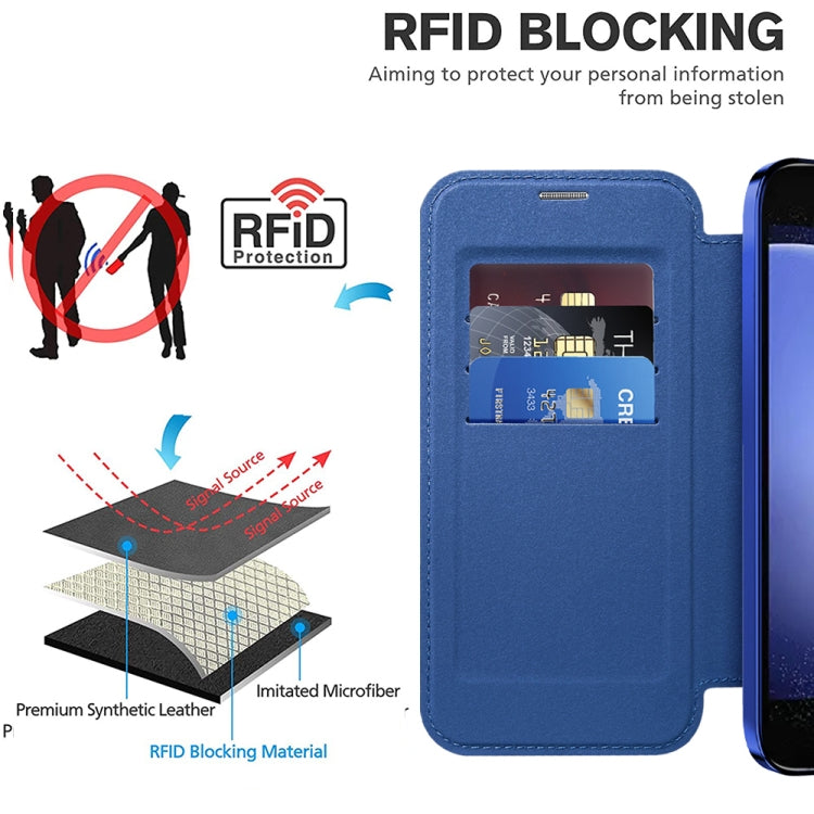 Custodia portafoglio in pelle con RFID per Samsung Galaxy S23 FE