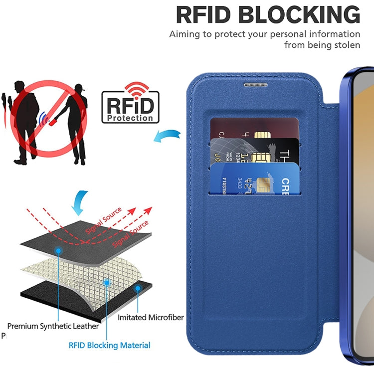 Custodia portafoglio in pelle con RFID per Samsung Galaxy S24 FE