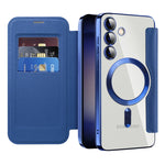Custodia portafoglio in pelle con RFID per Samsung Galaxy S25+