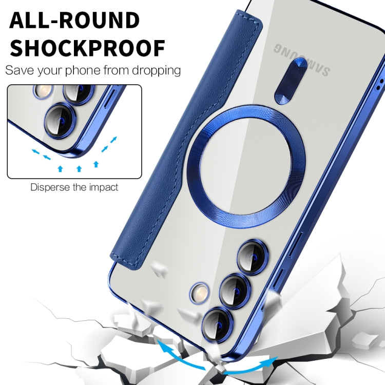 Custodia portafoglio in pelle con RFID per Samsung Galaxy S25+