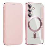Custodia portafoglio in pelle con RFID per Samsung Galaxy S25+