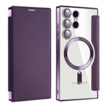 Custodia portafoglio in pelle con RFID per Samsung Galaxy S25+