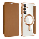 Custodia portafoglio in pelle con RFID per Samsung Galaxy S25 5G