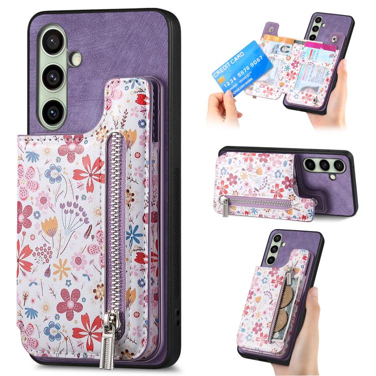 Custodia portafoglio in TPU e pelle per Samsung Galaxy S24 Ultra
