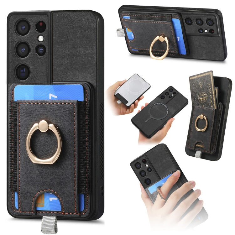Custodia in pelle con borsa magnetica per Samsung Galaxy S24 Ultr