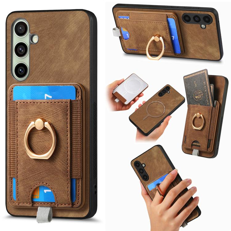 Custodia in pelle con borsa magnetica per Samsung Galaxy A57 5G
