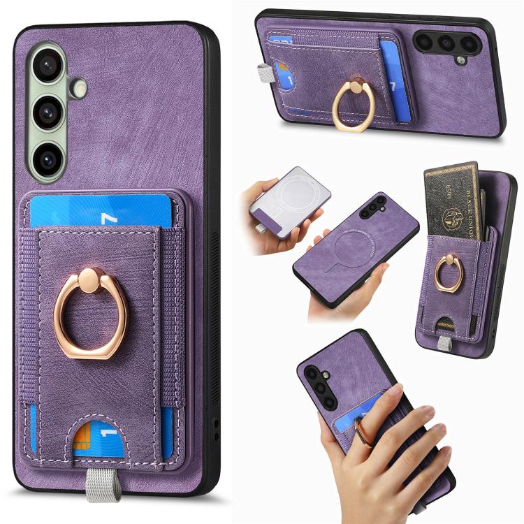 Custodia in pelle con borsa magnetica per Samsung Galaxy A57 5G