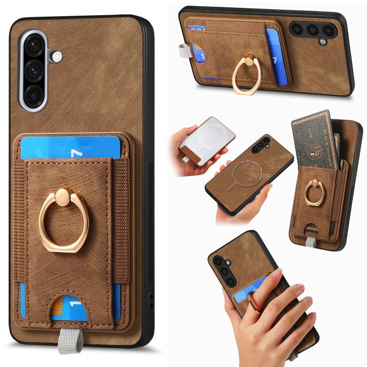 Custodia in pelle con borsa magnetica per Samsung Galaxy A36