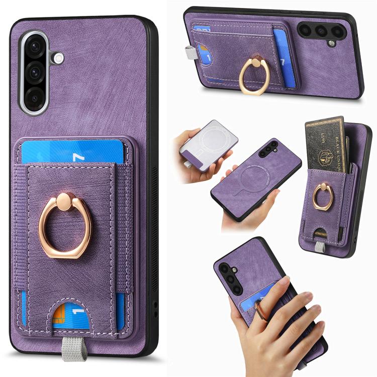 Custodia in pelle con borsa magnetica per Samsung Galaxy A36
