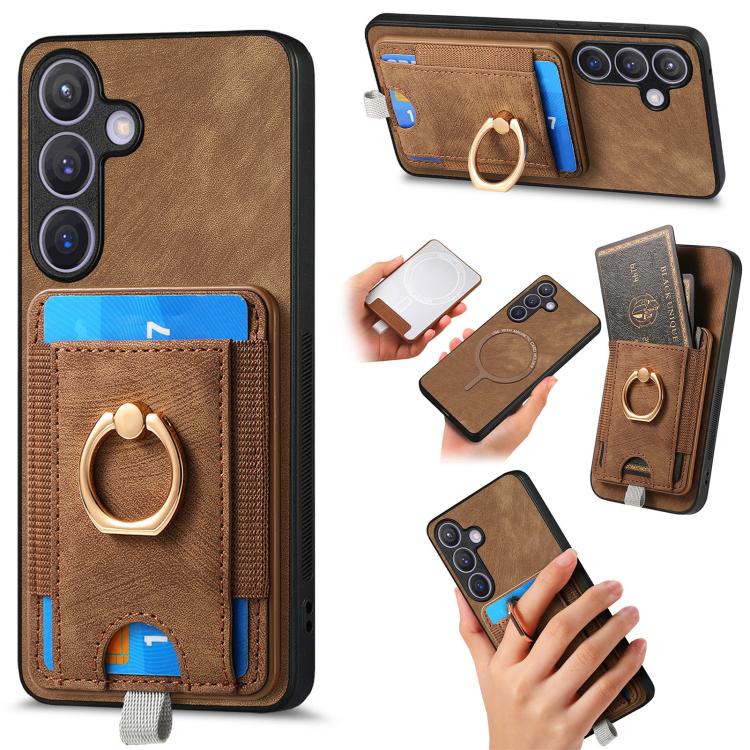 Custodia in pelle con borsa magnetica per Samsung Galaxy A57 5G