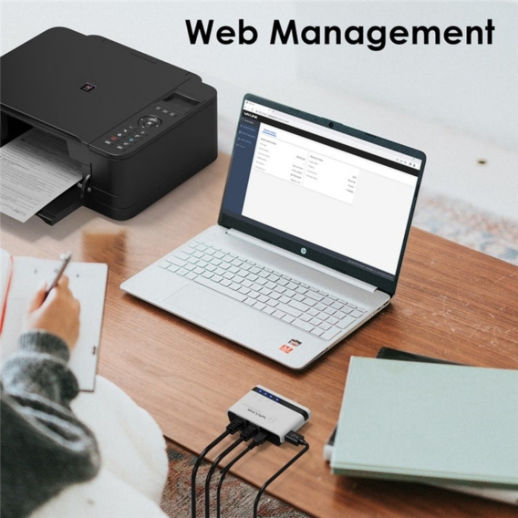 Server di Stampa Wireless USB 2.0 con LAN 10/100 Mbps e Bridge WiFi SYA002428201C B8044