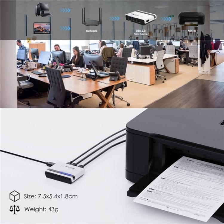 Server di Stampa Wireless USB 2.0 con LAN 10/100 Mbps e Bridge WiFi SYA002428201C B8044