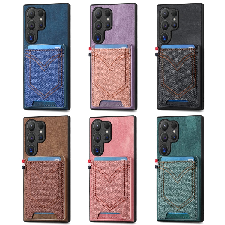 Custodia in pelle con slot carte per Samsung Galaxy S24 Ultra