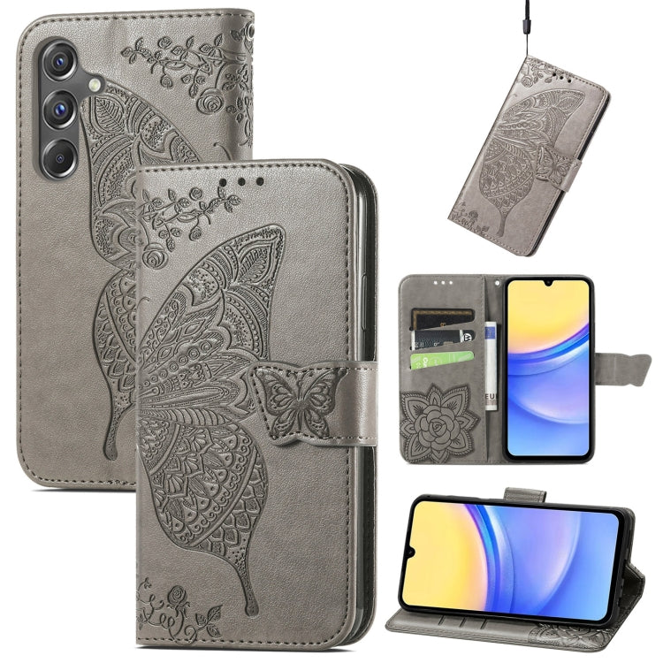 Custodia in pelle con motivo farfalla per Samsung Galaxy C55