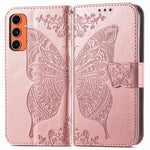 Custodia in pelle con motivo farfalla per Samsung Galaxy C55