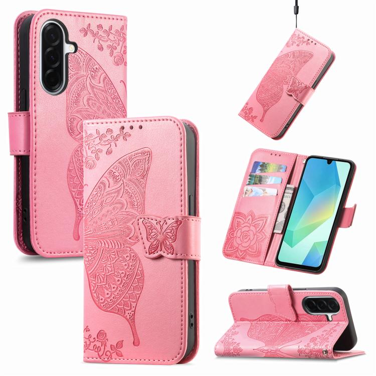 Custodia in pelle con motivo farfalla per Samsung Galaxy A57 5G