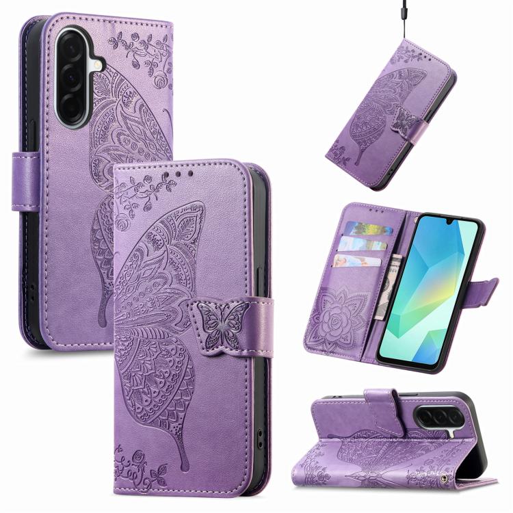 Custodia in pelle con motivo farfalla per Samsung Galaxy A57 5G