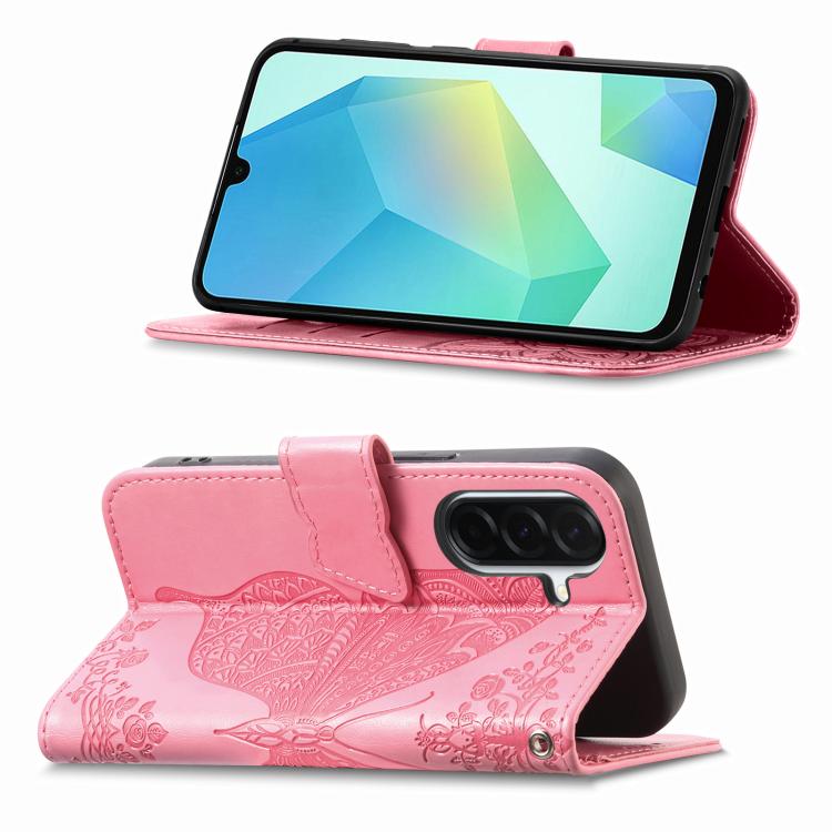 Custodia in pelle con motivo farfalla per Samsung Galaxy A57 5G