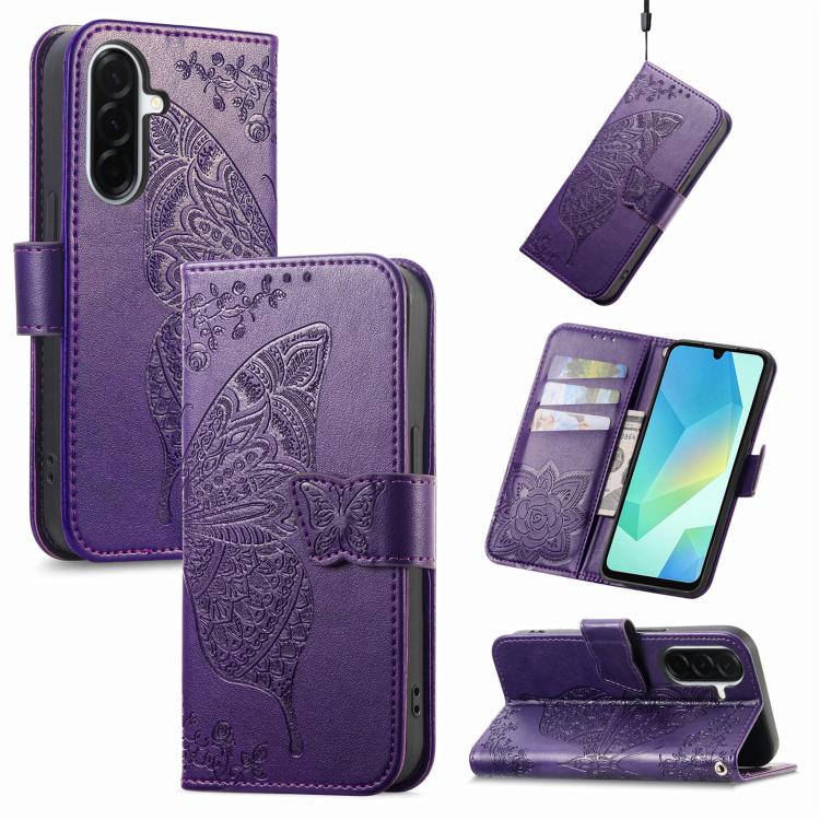 Custodia in pelle con motivo farfalla per Samsung Galaxy A57 5G