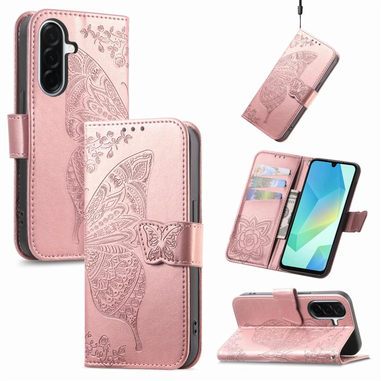 Custodia in pelle con motivo farfalla per Samsung Galaxy A57 5G