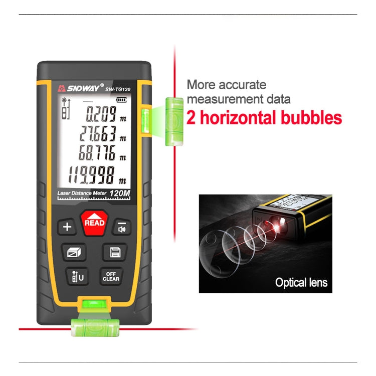 Telemetro laser SNDWAY SW-TG50 con doppia bolla orizzontale - immagine 4