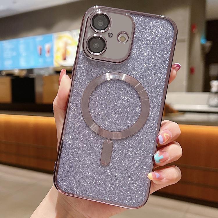 Custodia per telefono in TPU galvanico MagSafe Glitter, For iPhone 17, For iPhone Air, For iPhone 16 Pro Max