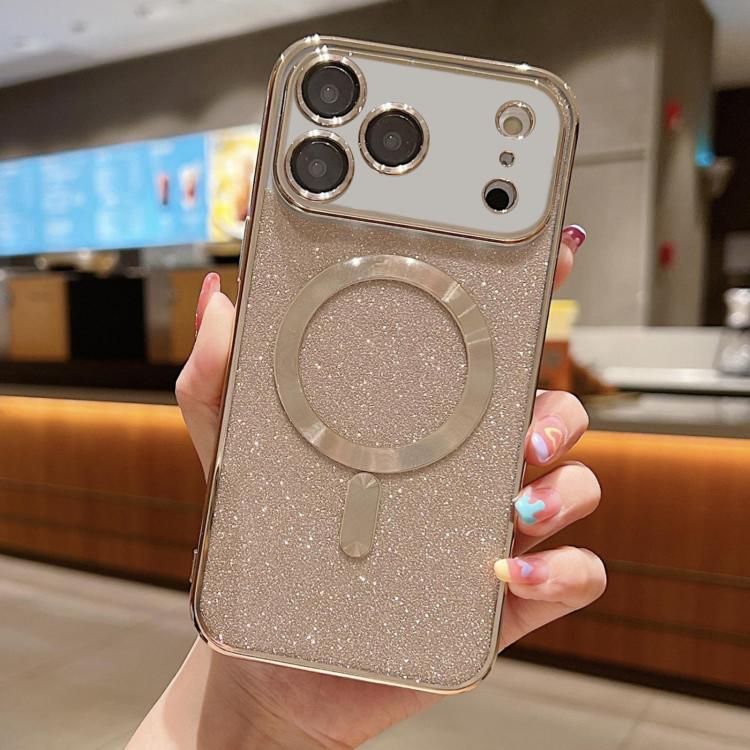 Custodia per telefono in TPU galvanico MagSafe Glitter, For iPhone 17e / 16e, For iPhone 17 Pro Max, For iPhone 17 Pro