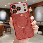 Custodia per telefono in TPU galvanico MagSafe Glitter, For iPhone 17e / 16e, For iPhone 17 Pro Max, For iPhone 17 Pro
