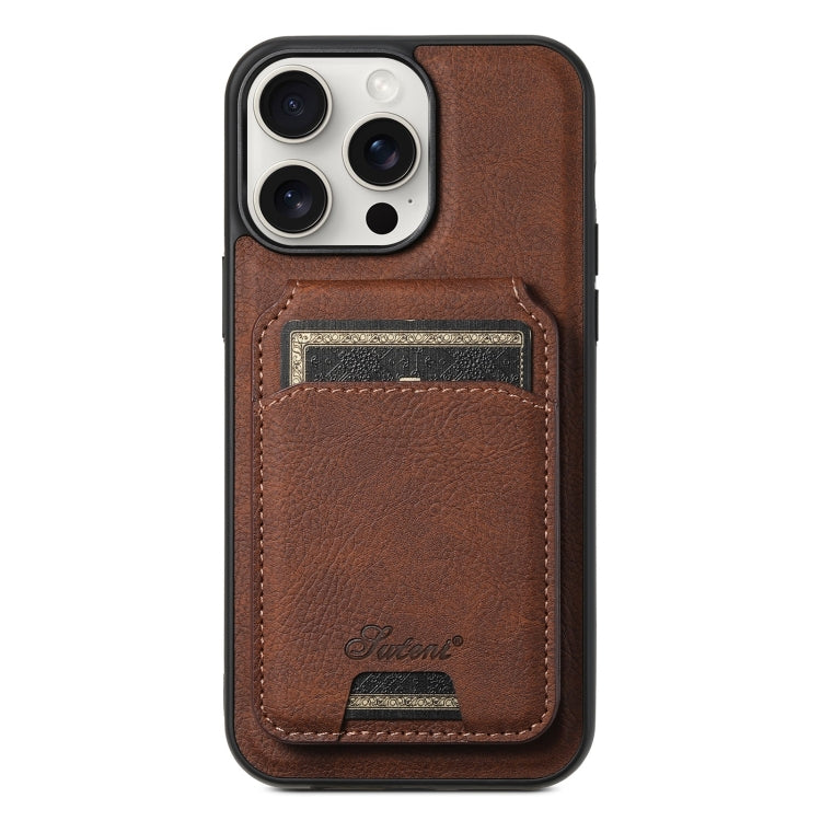 Custodia per telefono posteriore staccabile a portafoglio Suteni H16 Litchi Texture, For iPhone 16 Pro, For iPhone 16 Plus, For iPhone 16, For iPhone 15 Pro Max, For iPhone 15 Pro, For iPhone 15 Plus