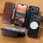 Custodia magnetica in pelle per iPhone 15-17