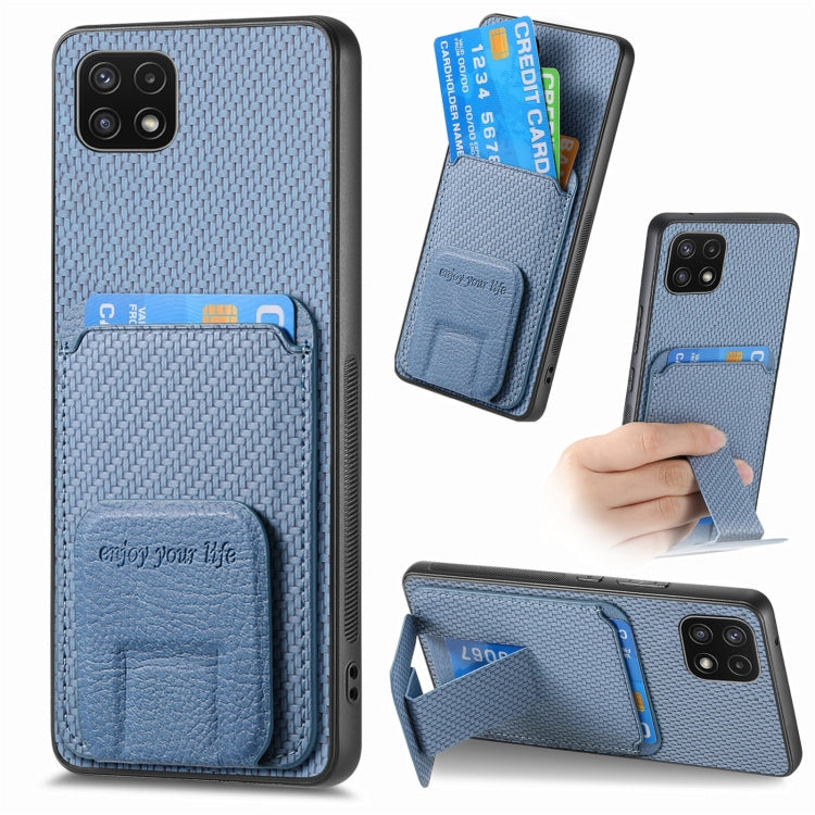 Custodia portafoglio in fibra di carbonio per Samsung Galaxy A22