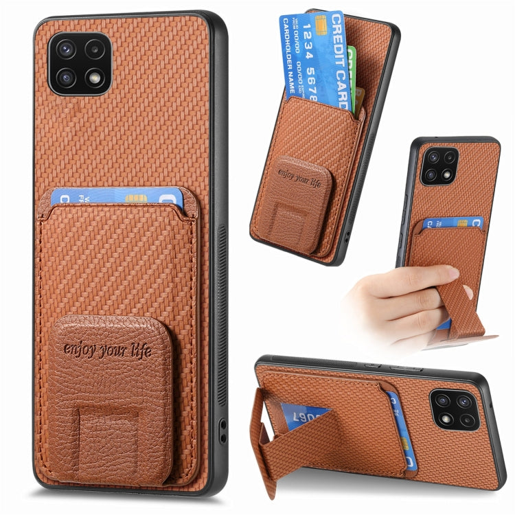 Custodia portafoglio in fibra di carbonio per Samsung Galaxy A22