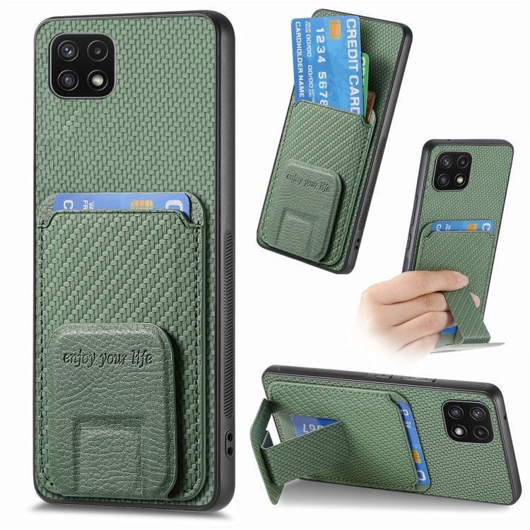 Custodia portafoglio in fibra di carbonio per Samsung Galaxy A22