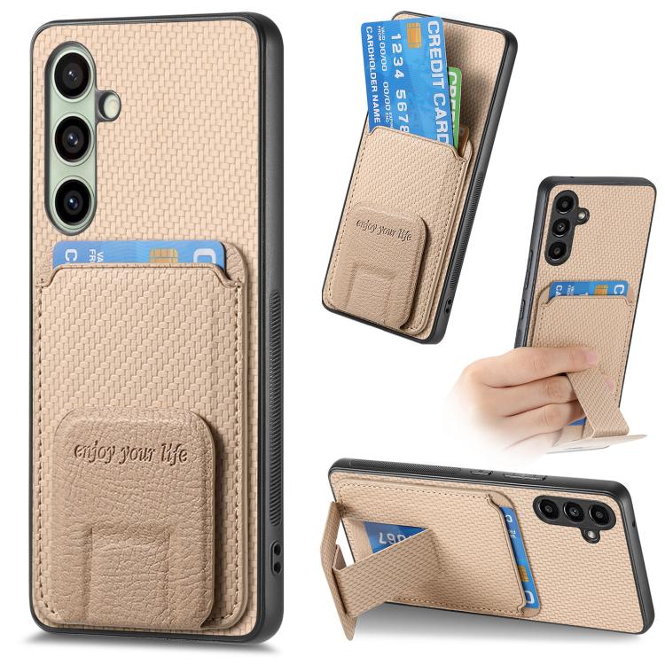 Custodia portafoglio in fibra di carbonio per Samsung Galaxy A57