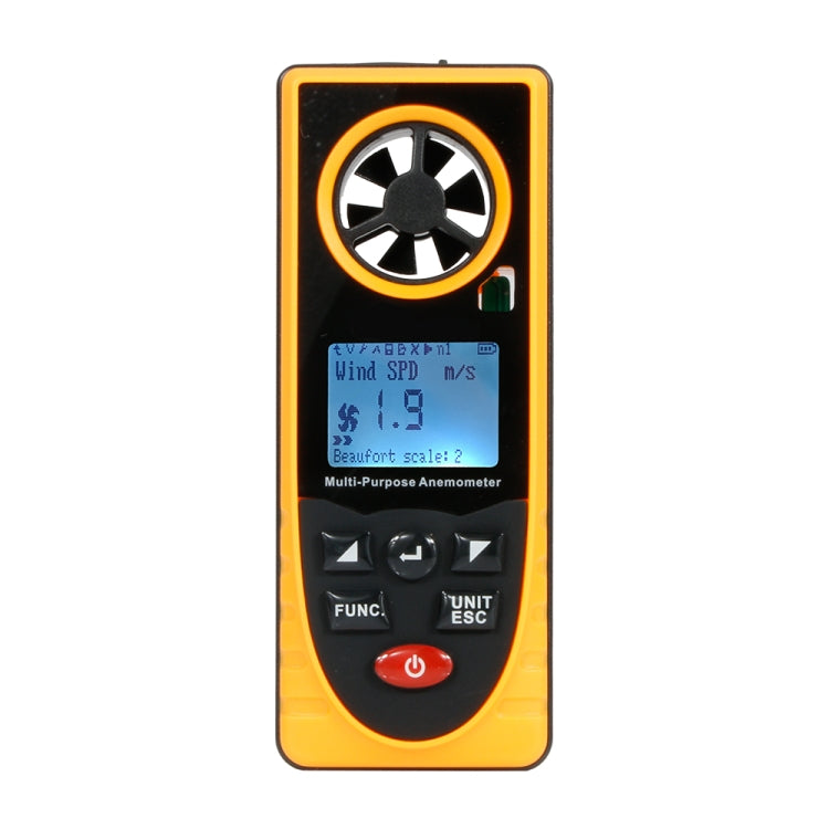 Anemometro digitale GM8910 per vento e temperatura con LCD retroilluminato