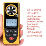 Anemometro digitale GM8910 per vento e temperatura con LCD retroilluminato - immagine 6